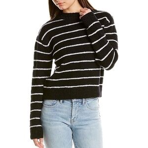 New Vince Black and White Striped Cotton Sweater size XL
